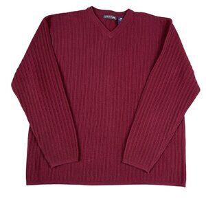 VTG Structure Mens 80% Lambs Wool V-Neck Sweater Sz XL Made‎ in Hong Kong